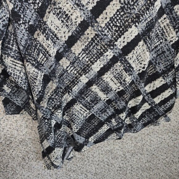 Susan Graver Top Womens Plus 1X Black Silver Scoop Neck Knit Tunic Metallic - Picture 5 of 7